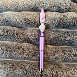 Elegant Purple Beaded Pen